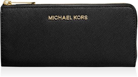 Michael Kors Leather Black Saffiano Essential Zip Wallet For 